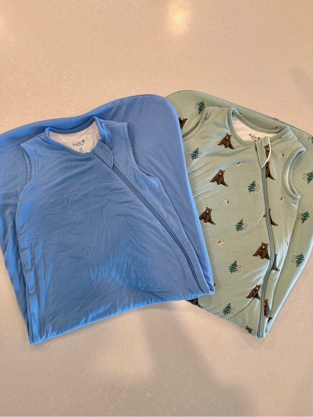 Kyte Baby Periwinkle & Mint Bear Sleep Sacks